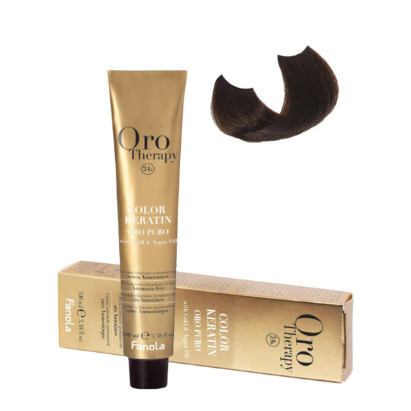 Безаммиачная крем-краска Fanola Orotherapy Color Keratin Oro Puro, тон 3.0, 100 мл