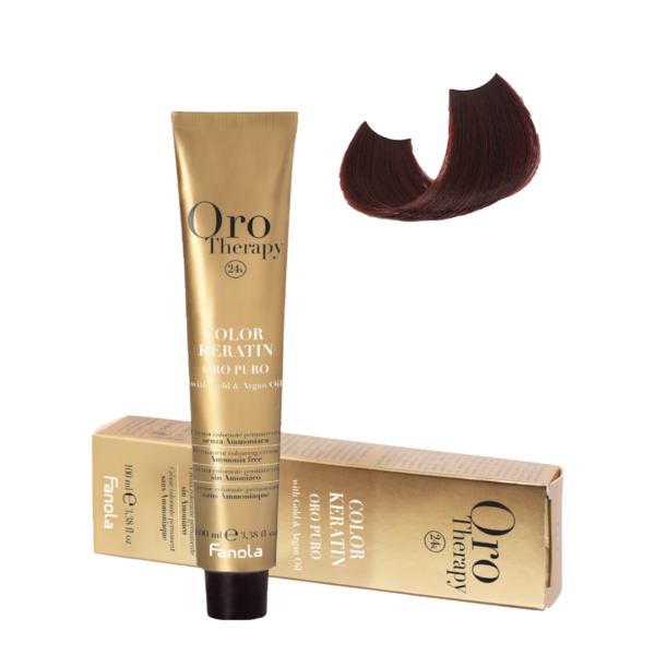 Безаммиачная крем-краска Fanola Orotherapy Color Keratin Oro Puro, тон 4.5, 100 мл