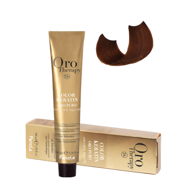Безаммиачная крем-краска Fanola Orotherapy Color Keratin Oro Puro, тон 6.46, 100 мл