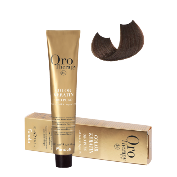 Безаммиачная крем-краска Fanola Orotherapy Color Keratin Oro Puro, тон 7.14, 100 мл