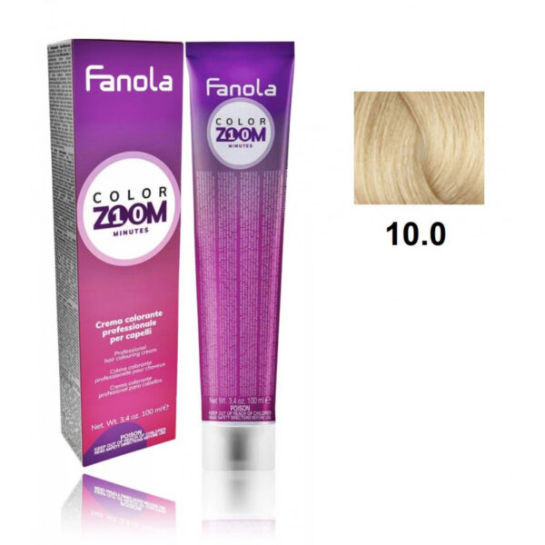 Крем-краска для волоc Fanola Color Zoom быстрого действия (10 мин.), оттенок 10.0