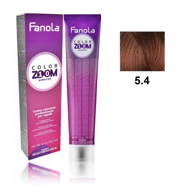 Крем-краска для волоc Fanola Color Zoom быстрого действия (10 мин.), оттенок 5.4