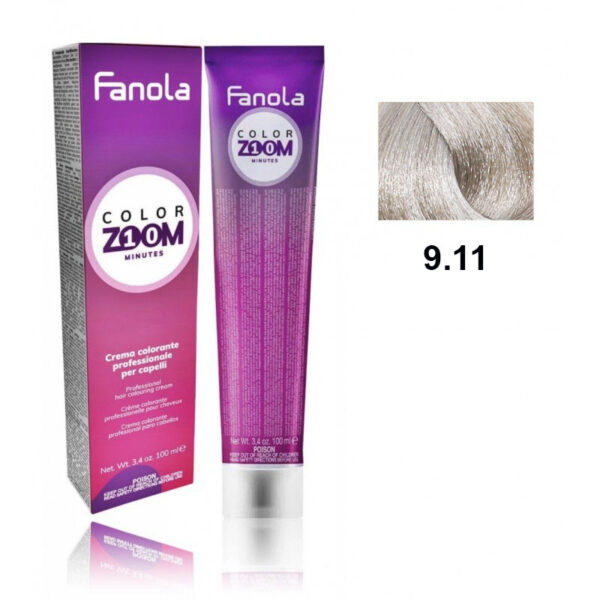Крем-краска для волоc Fanola Color Zoom быстрого действия (10 мин.), оттенок 9.11