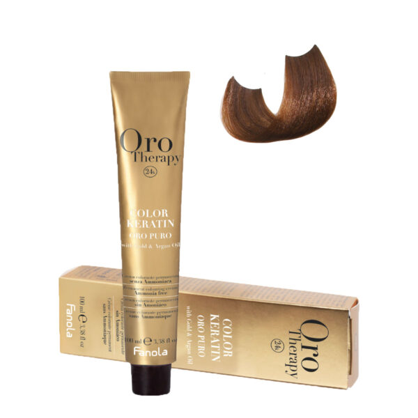 Безаммиачная крем-краска Fanola Orotherapy Color Keratin Oro Puro, тон 6.34, 100 мл